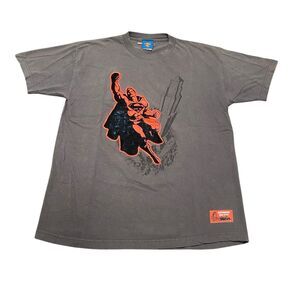 Vintage Super Man DC Comics Y2K Tee Shirt Top Grey Used Large L 2003 Marvel